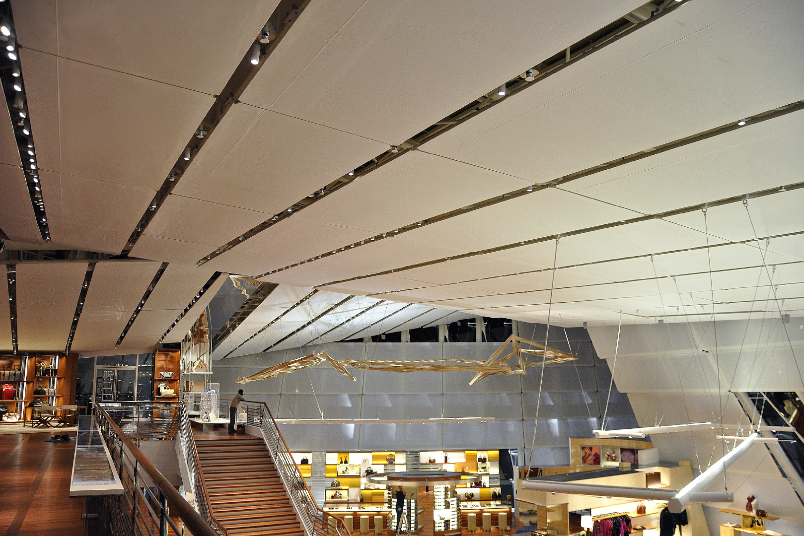 The futuristic building of Louis Vuitton store in Marina Bay Fro